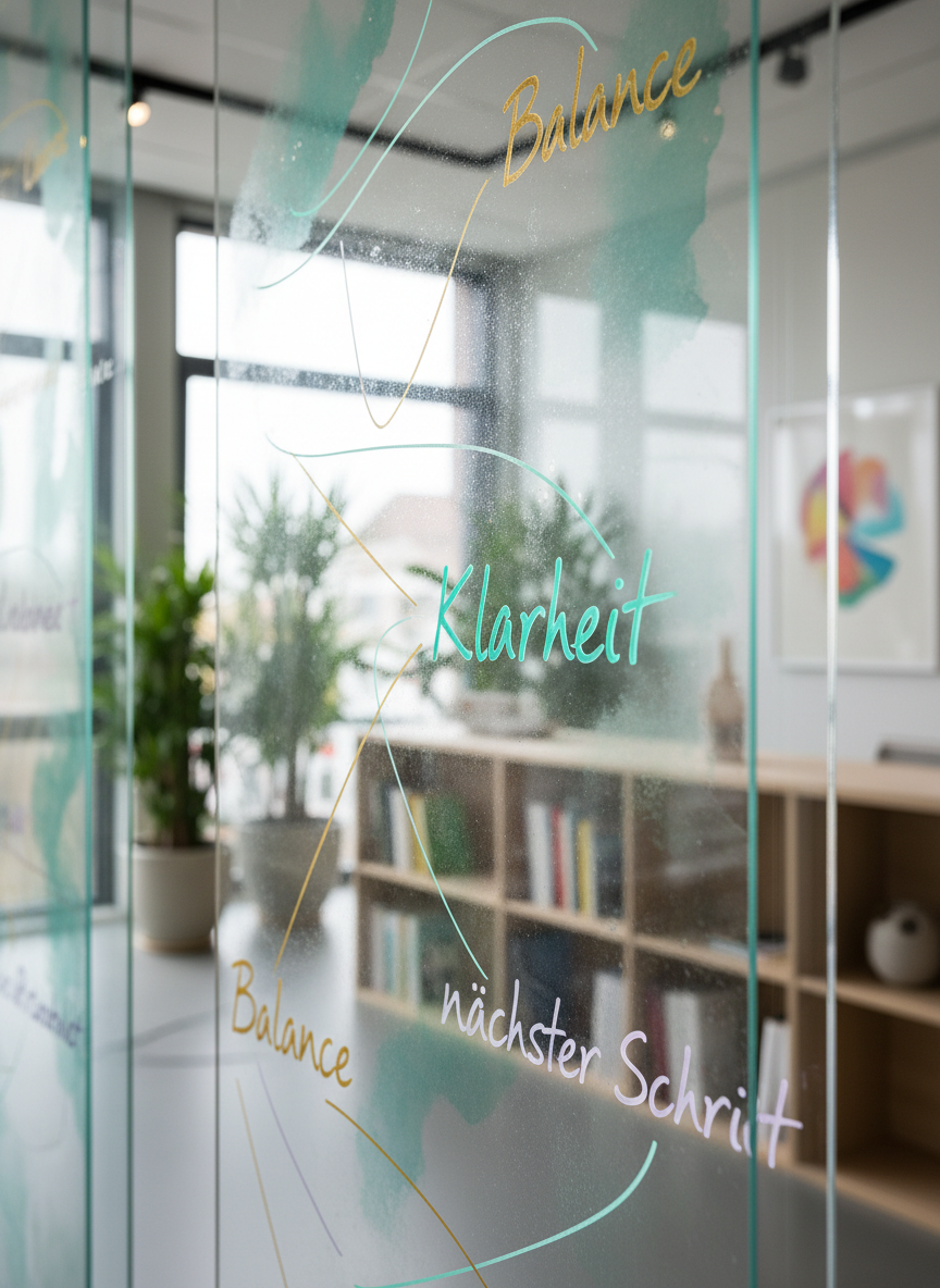A polished amethyst cluster, a selenite wand, and a small tuning fork arranged with precision on a folded, off-white cotton cloth atop a smooth, pale wooden table. Behind them, a softly glowing salt lamp and a potted eucalyptus plant sit on a simple white shelf against a warm beige wall. Golden hour sunlight slants in from the left, creating luminous edges on the crystals and gentle, elongated shadows, enhancing their textures and colors. Photographic realism, captured from a slightly elevated, close-up angle with a shallow depth of field, making the crystals the clear focal point. The mood is grounded yet subtly mystical, conveying professional energetic work rather than esotericism.